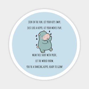 Cute Hippo Dancing Magnet